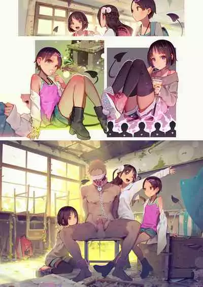 Tiny Evil 5 Part 2 - 淫魔少女3人におちんちん遊ばれる本 (No Text)